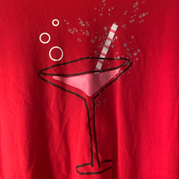 Croft & Barrow Pajama top. Martini, bubbles, stars - Picture 2 of 7